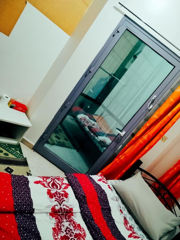 Built-in cabinet room with balcony
