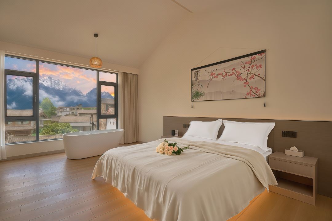 Viewing Snow Mountain and Cloud Sea  Spring Resort Private Villa