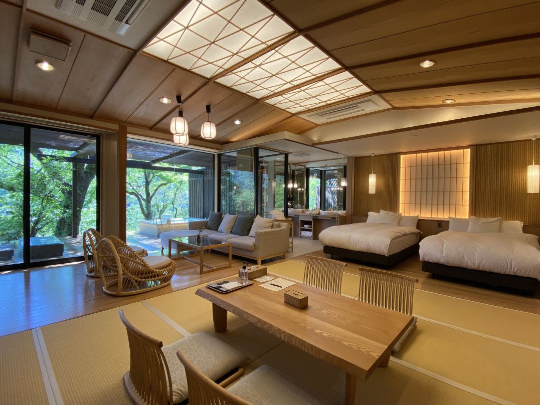 懐石旅庵 阿しか里 湯河原 温泉宿 露天風呂付き客室