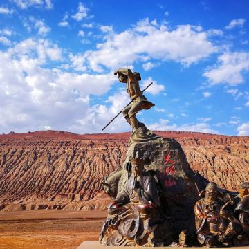 火焰山温度计打卡+万佛宫+麻扎村+大峡谷+库木塔格沙漠一日游 火焰山温度计打卡+万佛宫+麻扎村+大峡谷+库木塔格沙漠一日游