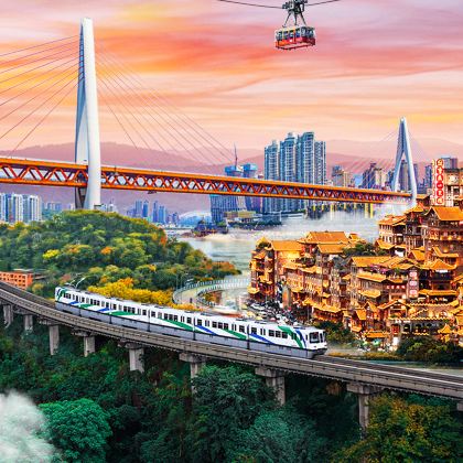 重庆长江索道+轻轨穿楼+洪崖洞一日游|赠观景台+游船|免儿童 重庆长江索道+轻轨穿楼+洪崖洞一日游|赠观景台+游船|免儿童