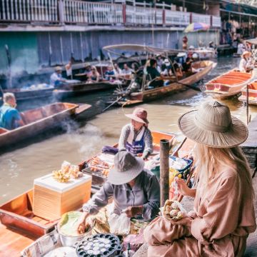 曼谷丹嫩沙多水上市场+美功铁道市场一日游【多选可加景点】 曼谷丹嫩沙多水上市场+美功铁道市场一日游【多选可加景点】