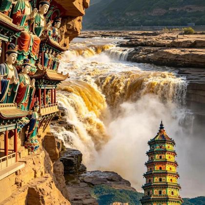 【上门接+全程精讲】山西壶口瀑布+小西天+广胜寺一日游 纯玩 【上门接+全程精讲】山西壶口瀑布+小西天+广胜寺一日游 纯玩