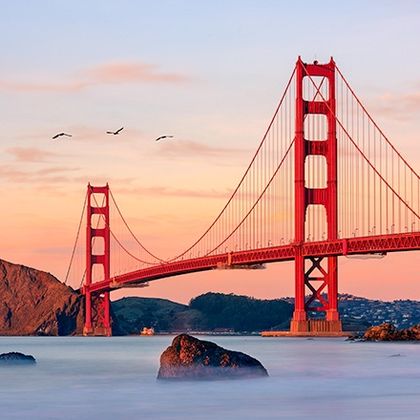 美国旧金山九曲花街+金门公园+渔人码头+金门大桥+旧金山艺术宫+特温皮克斯一日游