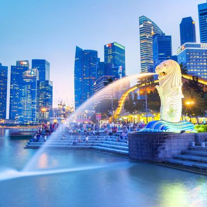 新加坡新加坡鱼尾狮公园+滨海湾金沙+牛车水+克拉码头一日游