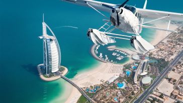 迪拜水上飞机40分钟巡游体验【水上起飞看迪