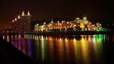 【大连夜景】东港音乐喷泉+威尼斯水城+城市