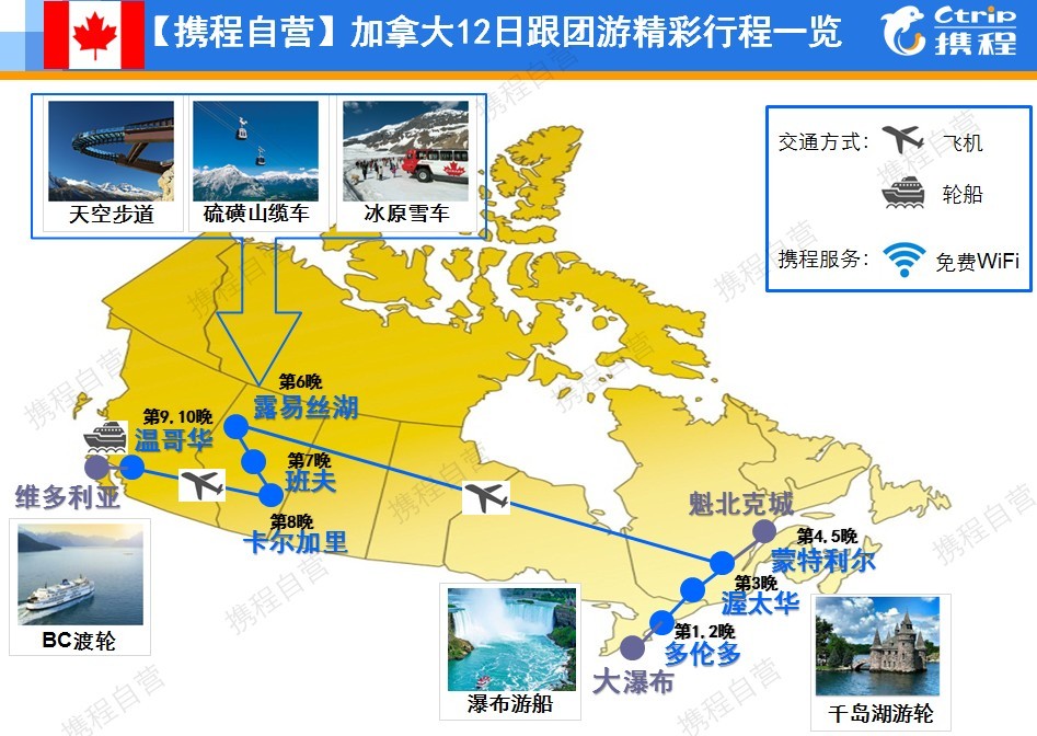 加拿大东西海岸+班夫国家公园+尼亚加拉大瀑