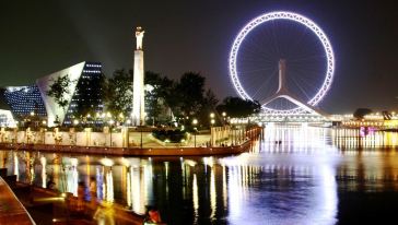 天津特色景点塘沽出海+摩天轮观光巴士一日游