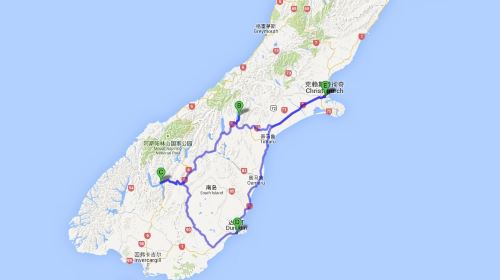 督城+特卡波湖+皇后镇+但尼丁12日9晚自驾游