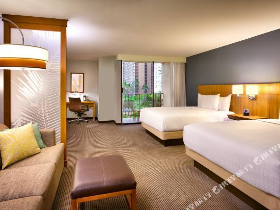 Hyatt Place Waikiki Beach Room Type - Specialty Queen Room with Two Queen Beds with Sofa Bed and City View Hyatt Place Waikiki Beach Room Type - Specialty Queen Room with Two Queen Beds with Sofa Bed and City View