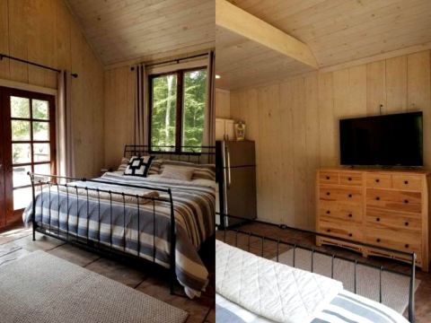 Glamorous Cottage Rental with Outdoor Lounge and Pool on 40 Acres in Pine Bush, New York