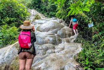 清迈Bua Tong粘粘瀑布半日游 网红瀑布攀岩 亲子优选【亲子友好景点·适合家庭游玩，瀑布底部适合小朋友攀爬，安全又有趣】