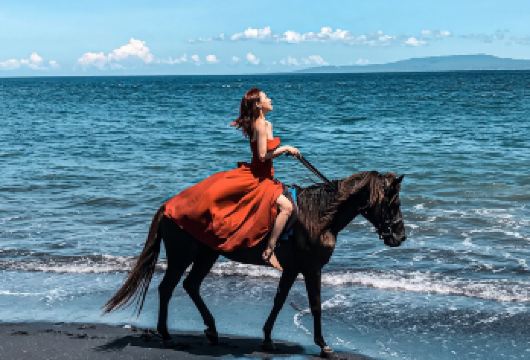 巴厘岛黑沙滩骑马一日游【网红秋千/Kuber ATV/漂流】【[网红打卡]适合初学者，骑骏马，踏黑沙白浪，每一处都散发着神秘而狂野的气息，随便拍都是大片!】