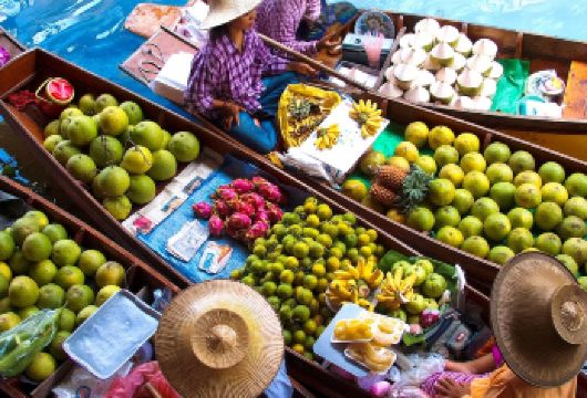 泰国曼谷大城府+丹嫩沙多水上市场+美功铁道市场一日游【品泰国地道小吃，逛美攻铁道市场，观火车穿过市场奇观】