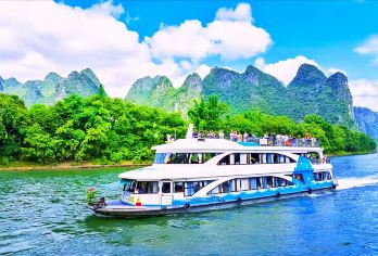 桂林四星船游大漓江+世外桃源+遇龙河漂流一日游（私家团）【桂林山水、世外桃源、豪华游船、网红遇龙河】