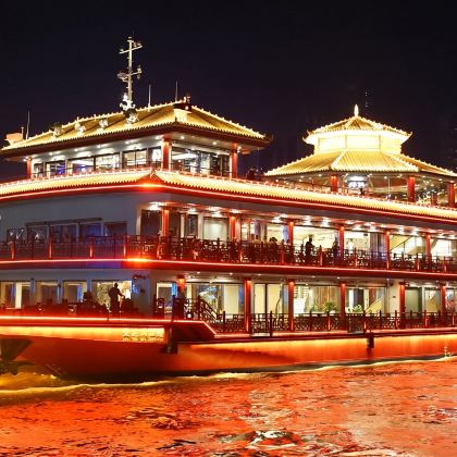 重庆两江游船夜景游船山城夜景洪崖洞夜景电子二维码登船可上甲板