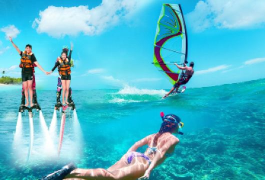 三亚蜈支洲岛极限玩家丨海上项目不限次数体验 | 免排队通道【可选专车上门接送，自行前往，游玩时间自己做主，VIP通道免排队上下岛】