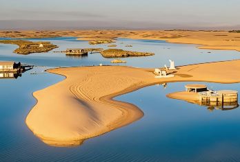 银川出发一日游·内蒙古乌海湖+满巴拉僧庙+远观甘德尔山【[热门景点]乌海湖半城沙漠半城海/邂逅乌兰布和沙漠/网红枯枯树/网红沙漠公路】