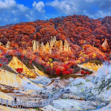 日本北海道+登别+地狱谷+洞爷湖+小樽一日游