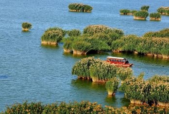 宁夏银川·沙湖+镇北堡西部影城+贺兰山岩画一日游【[2种套餐自由选择]套餐A(只含往返接送车费)，套餐B(包含景区门票+景区小交通+往返接送车费)】