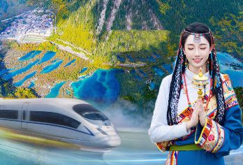 九寨沟风景区一日游【黄龙九寨站9点出发+门票 大巴&商务车】【黄龙九寨高铁站接站——送站松潘站，直达九寨沟景区，九寨沟直通车拼车出行；】