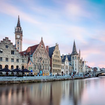 比利时布鲁塞尔出发 根特+布鲁日一日游 爱之湖/圣巴夫大教堂