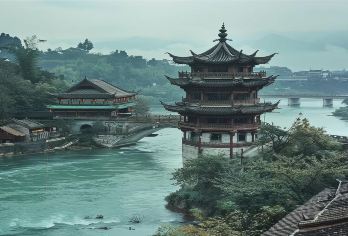 都江堰+钟书阁+蓝眼泪一日游【含门票·赠盖碗茶·三环内接送】【[赠送正宗四川盖碗茶]品都江堰景区内茶舍盖碗茶，放慢游玩脚步，有山有水有茶，感受巴蜀文化！】