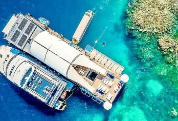接急单#凯恩斯梦幻丽礁号大堡礁游轮一日游深度5小时可选直升机【[澳洲当地自营 明星服务商QUOKKA 中文服务]】