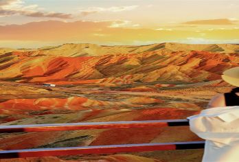 张掖七彩丹霞+冰沟丹霞一日游【 专享包车/市区范围上门接送】【张掖市区酒店上门接，当日动车站免费接送】