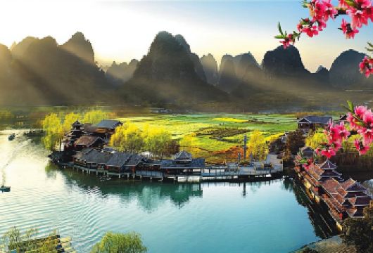 桂林阳朔世外桃源一日游【县城内酒店接送+一天两班】【阳朔县城接驳车接送直达】