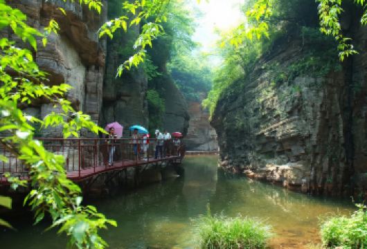 中国河南洛阳龙潭大峡谷一日游【含门票+往返车费】【龙潭大峡谷是一条由紫红色石英砂岩经流水追踪下切形成的深切峡谷。】