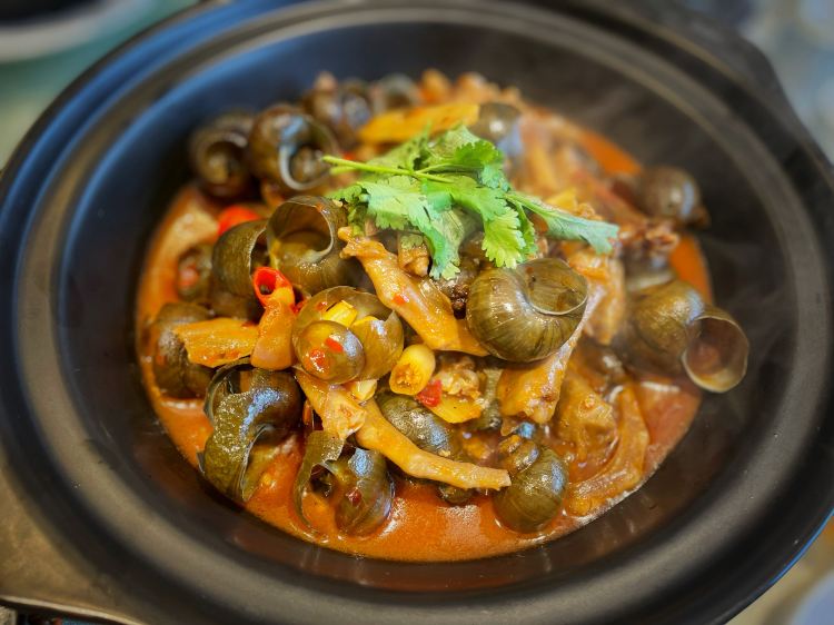 River snails and duck foot hotpot