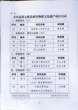 左各庄郭氏糕干获得文安县县级非物质文化遗产