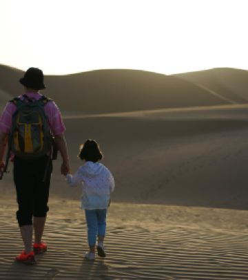 响沙湾旅游区游记图文-骆驼是不是我加爸爸这么高啊-内蒙古之行