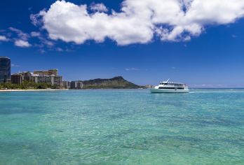 美国威基基海滩+钻石头山+哈瑙马湾+喷泉洞+大风口半日游【夏威夷东海岸半日游 远眺钻石山，俯瞰恐龙湾，探访喷泉洞，感受大风口狂风】