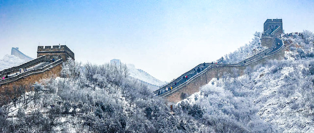 雪后的八达岭,真是美的不可方物