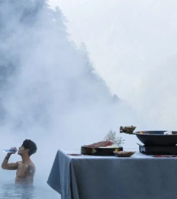 古尔沟镇游记图文-雪山里的无边温泉，成都2.5小时直达！玩雪泡温泉，来华美达温泉酒店就够了！