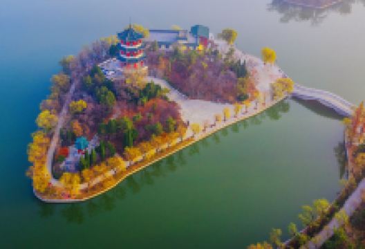 莱西月湖公园景点图片