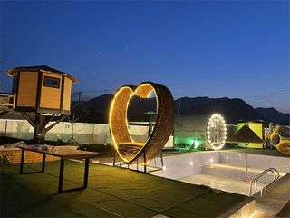 北京怀柔静馨苑民宿,1000平庭院加100平泳池,房间更是形状各异!