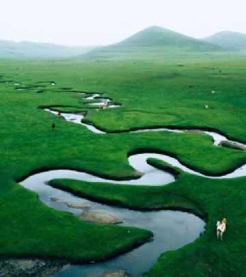 岷县游记图文-小河跳秧歌，扭出妖娆步伐：航拍狼渡湿地，大地脉络一目了然