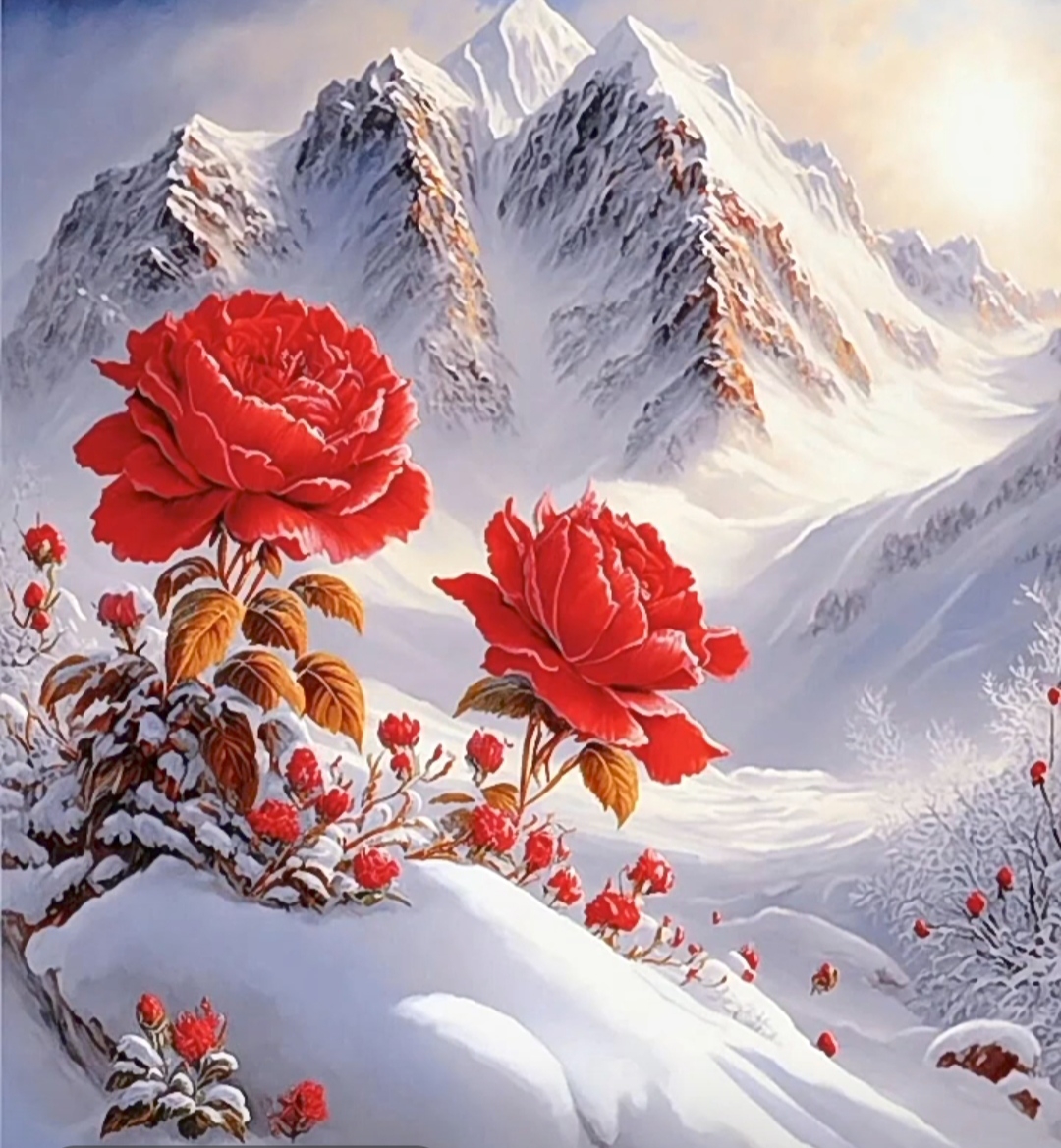 雪中玫瑰  坚强不屈  闪耀绽放