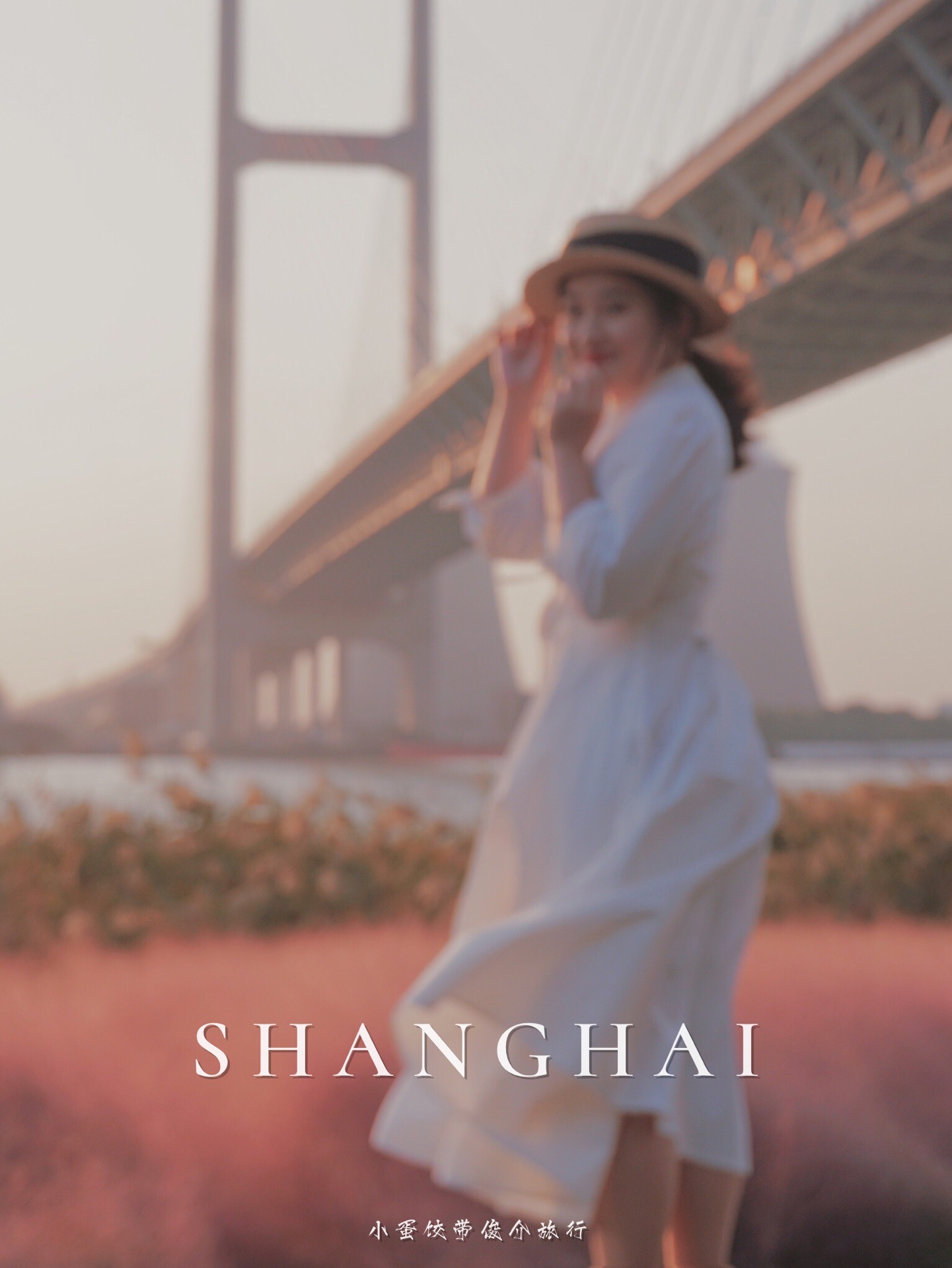 上海小众拍照攻略·大桥江景粉黛免费大片