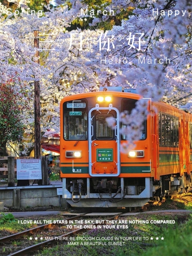 童话里的樱花隧道与小火车·青森县芦野公园