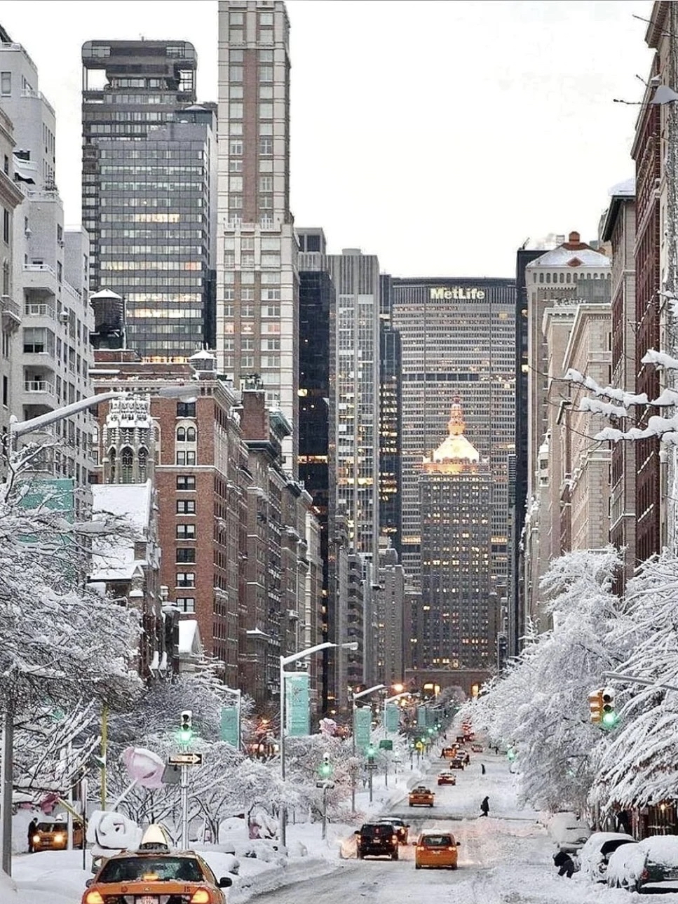 住美国纽约时代广场 第一定要来看一场大雪