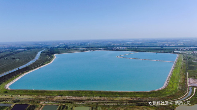 航拍冠县马颊河度假村景区