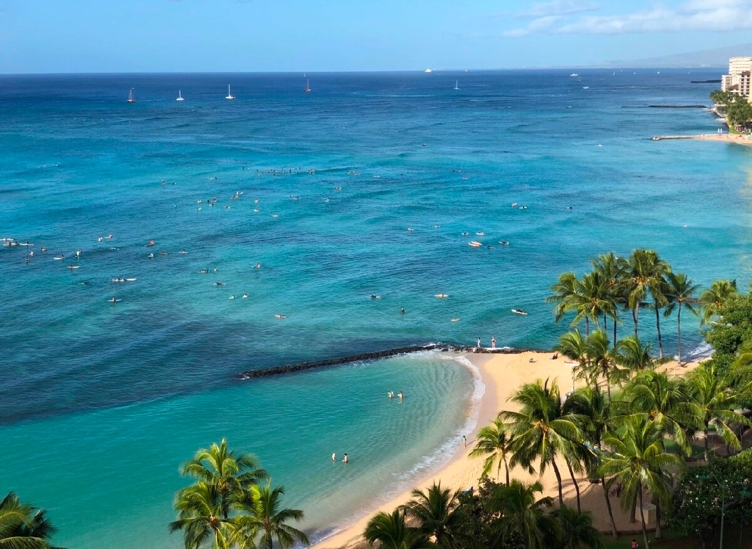 美国夏威夷||与大海蓝天相连的绝美无边泳