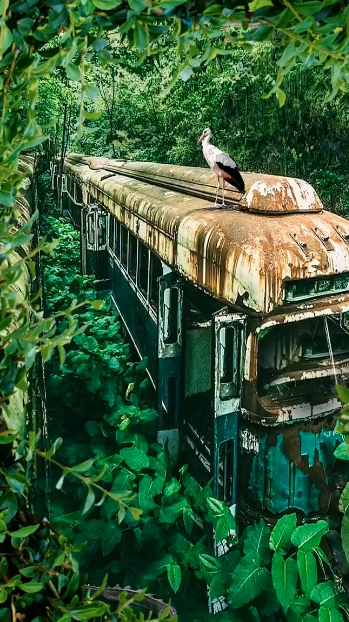 鸭绿江下游森林里发现一破旧火车，可惜全车