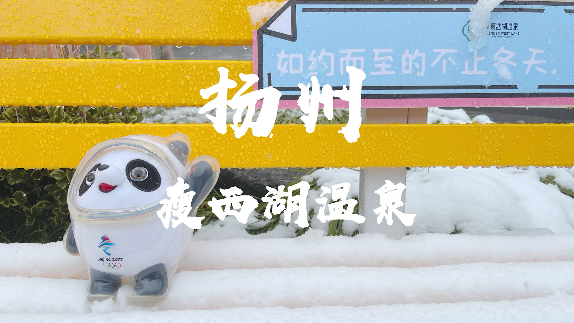 他朝若是同淋雪，此生也算共白头。与冰墩墩一起赏雪景，泡温泉，全扬州可能只有瘦西湖温泉度假村能满足了。