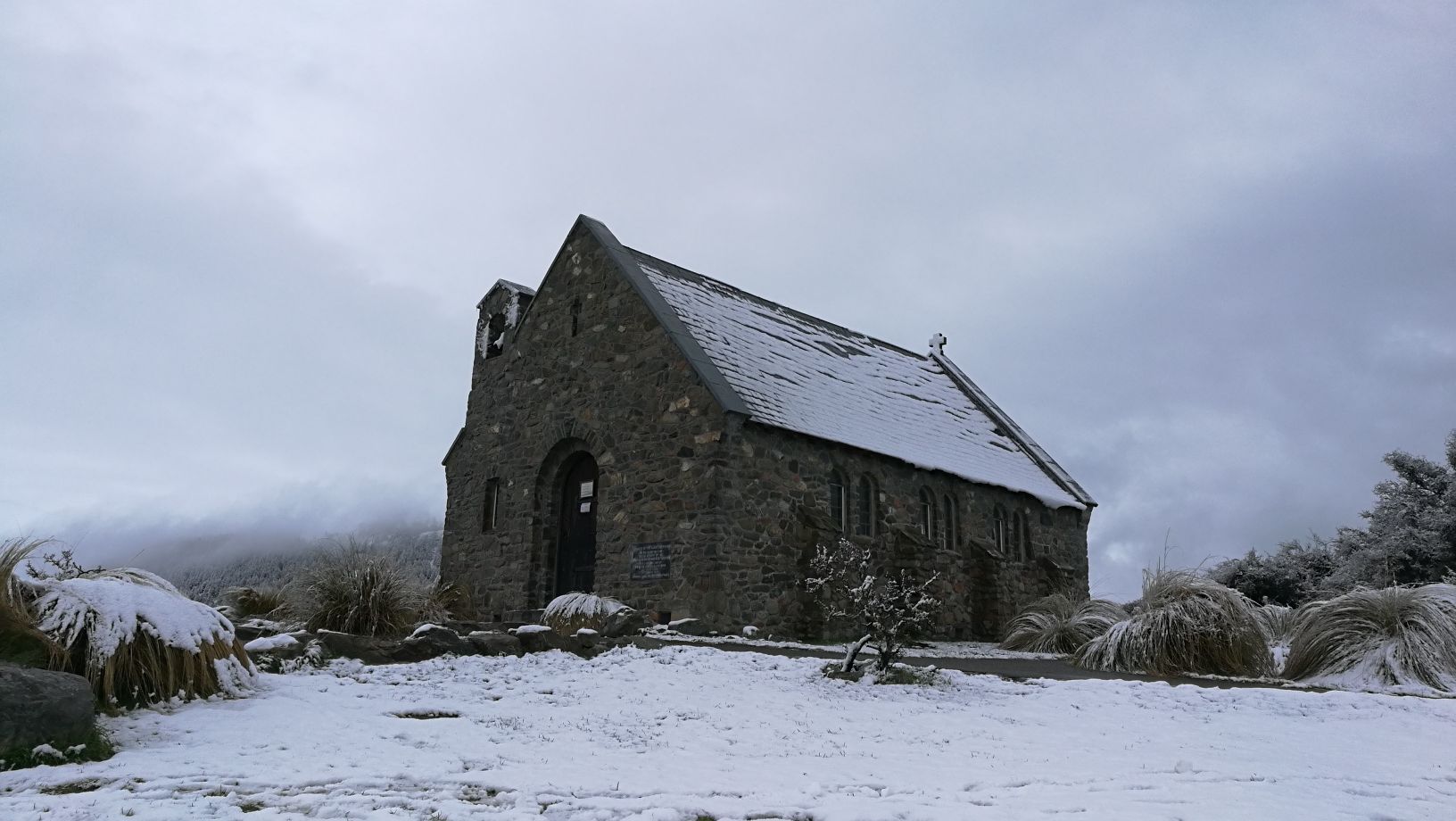 新西兰南岛，好牧羊人教堂，可惜教堂没开放